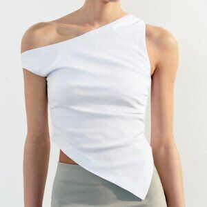 Zara Asymmetrical Off-Shoulder Tank Top